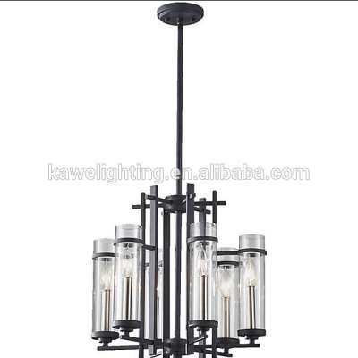 Pendant lamp metal+clear glass shades