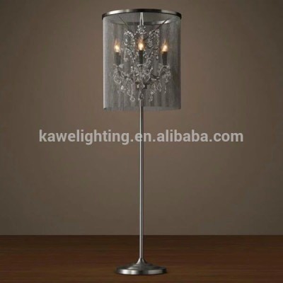 Waimaotong gold supplier decorative standing crystal chandelier floor lamp zhongshan factory