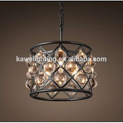 Pendant lamp metal+clear crystal