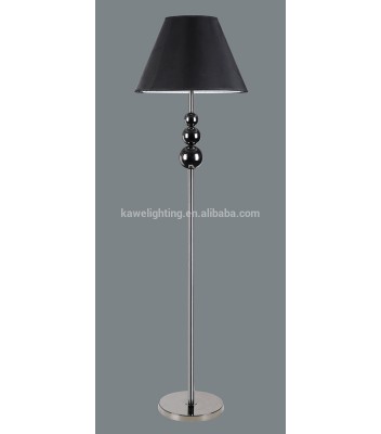 2015 floor lamp in polished chrome finish with black fabric shade