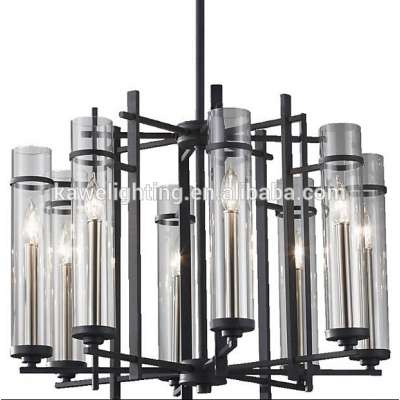 Pendant lamp metal+clear glass shades