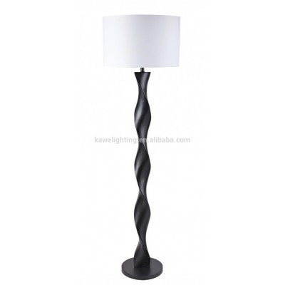 good quality Wood Floor lamp in dark bronze finish with fabric shade